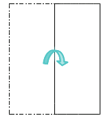 洋封筒（縦書き）の折り方　手順2